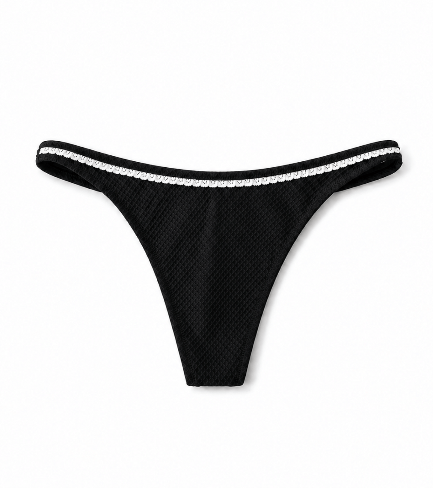 Swimwear - Waffle - Thong - Black