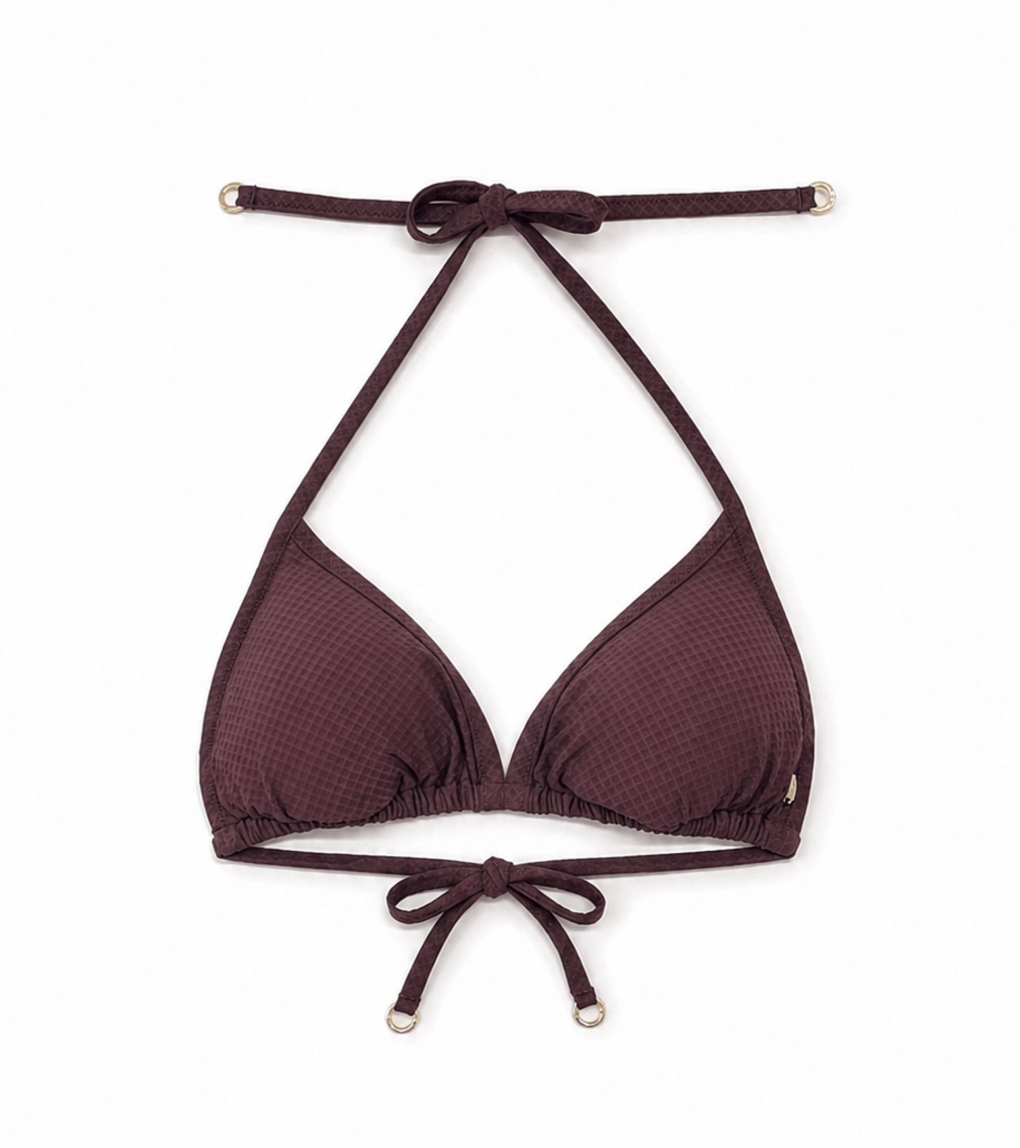 Swimwear - Waffle - Triangle - Top - Brown