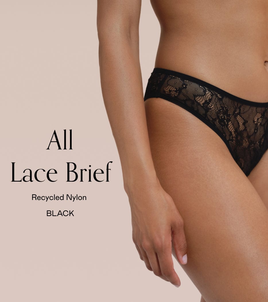 All Lace Brief Paquete Negro – 3 piezas