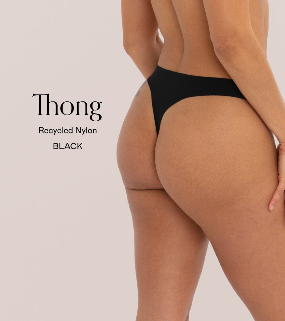 Confezione Clean cut Thong nero - 5 pz