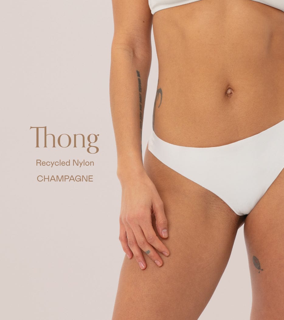 Clean cut Thong Paquete champagne - 5 piezas