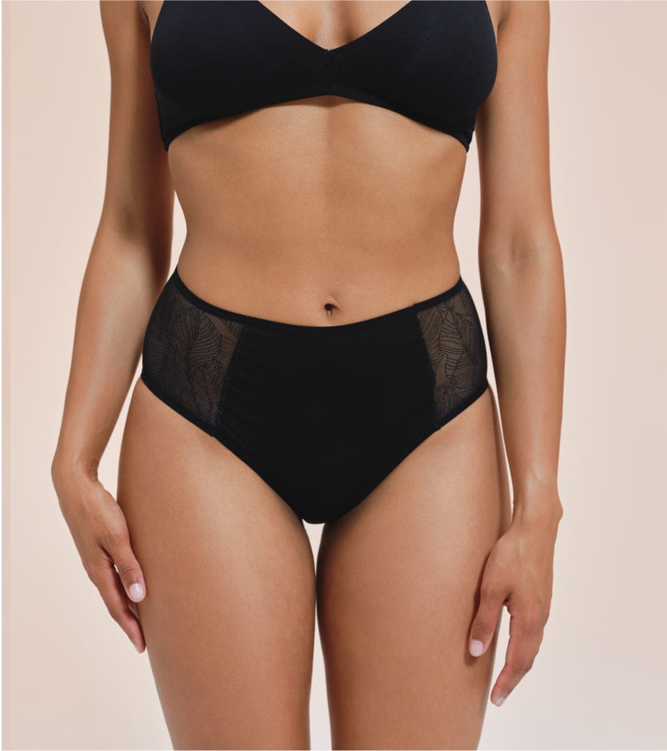 Encaje High-Waist - Nylon reciclado - Negro