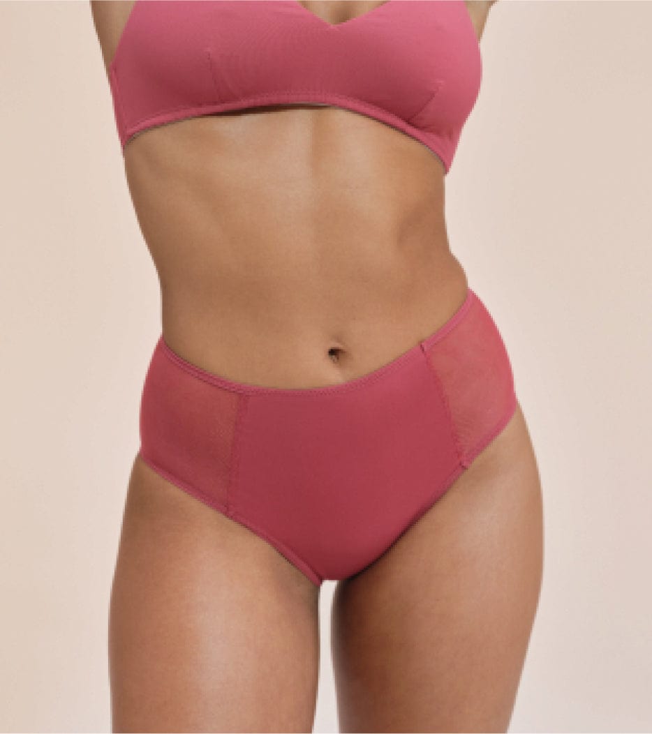 Encaje High-Waist - Nylon reciclado - Frambuesa