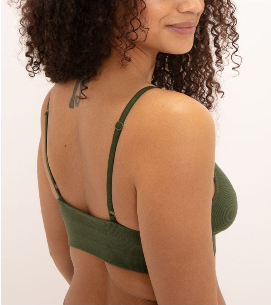 Seamless Ribbed bra - Green