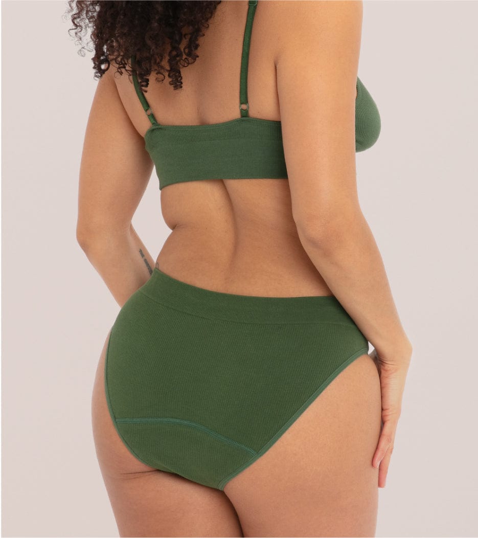 Seamless Ribbed Brief - Verde