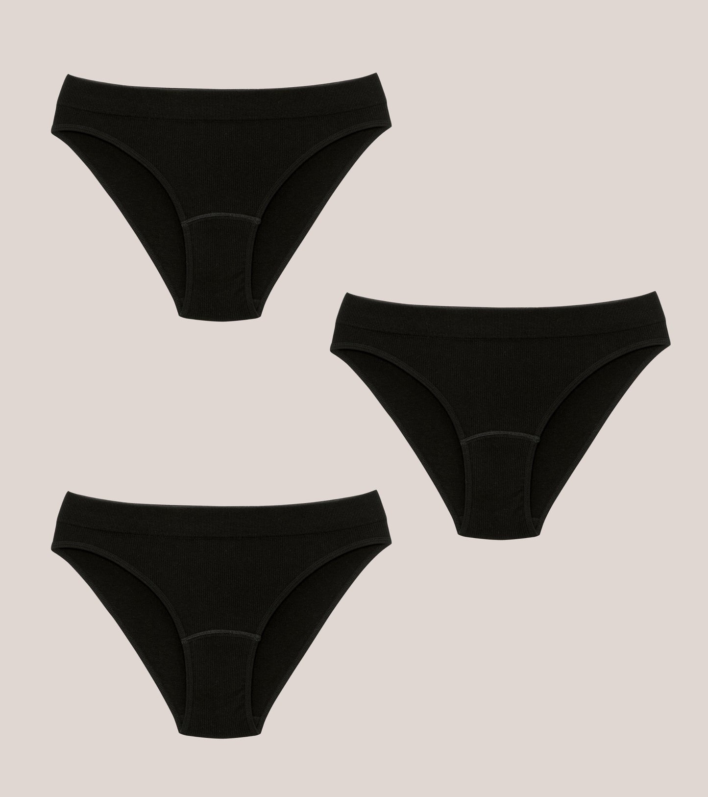 Seamless Ribbed Brief Pack black - 3 pcs