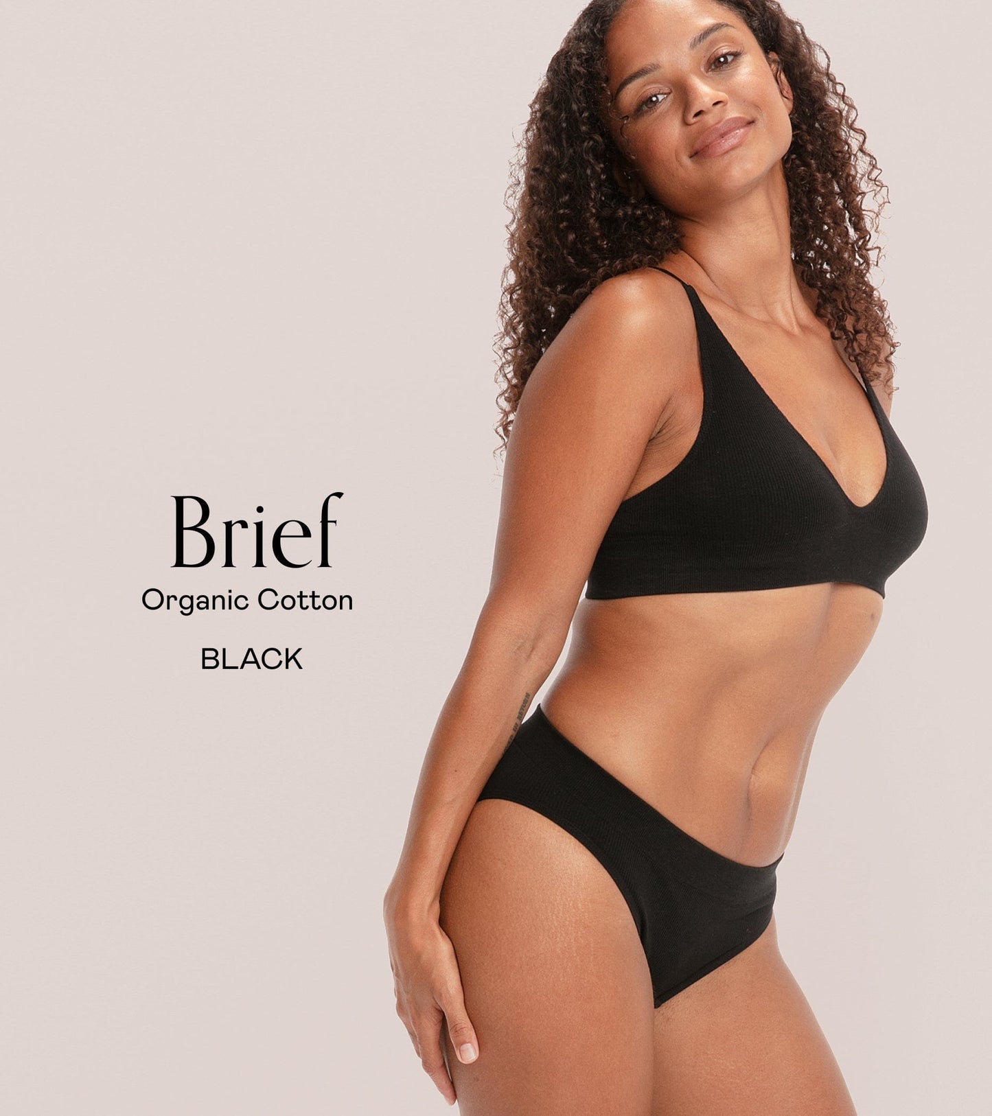 Seamless Ribbed Brief Pack black - 3 pcs