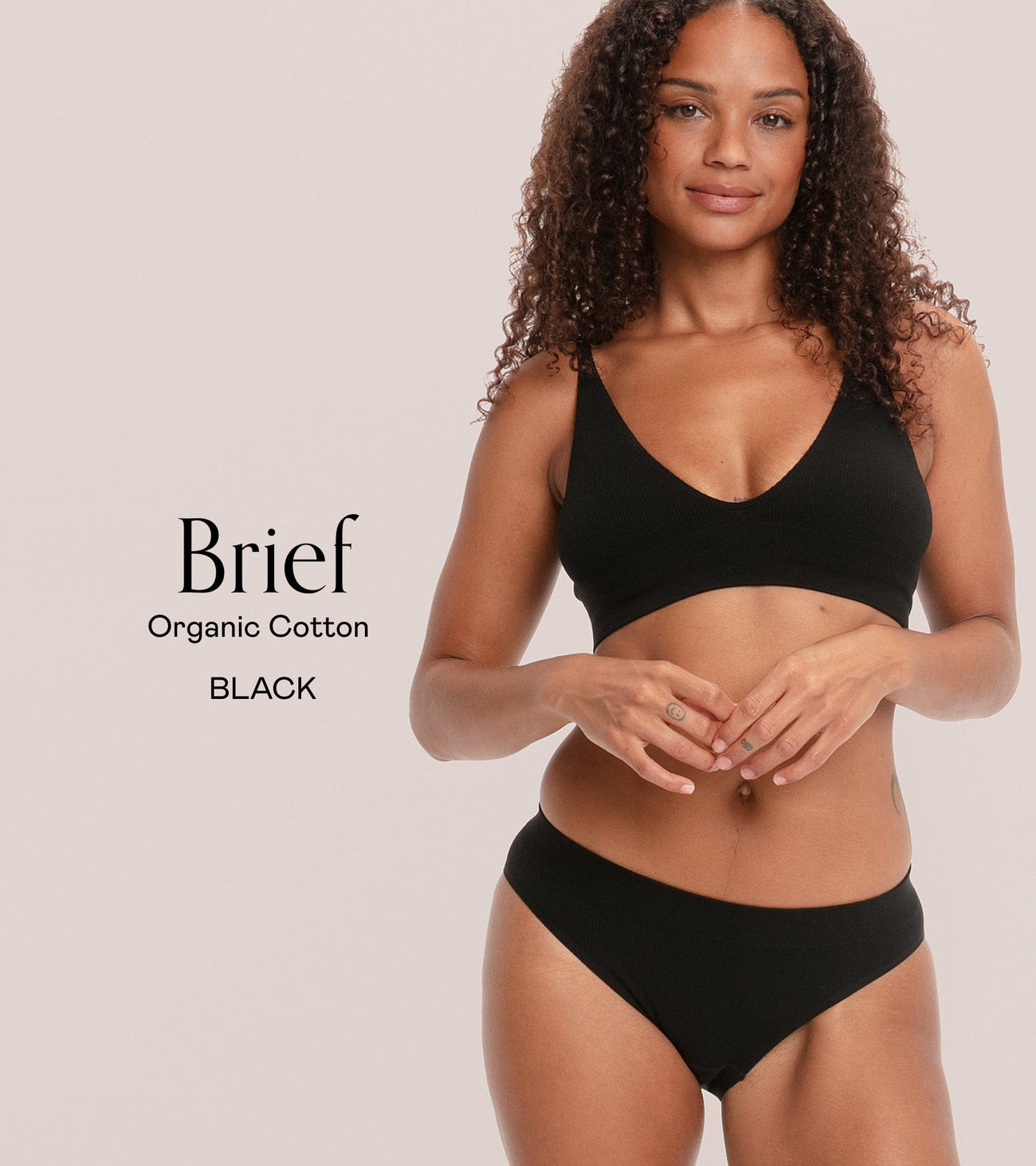 Seamless Ribbed Brief Pack black - 3 pcs