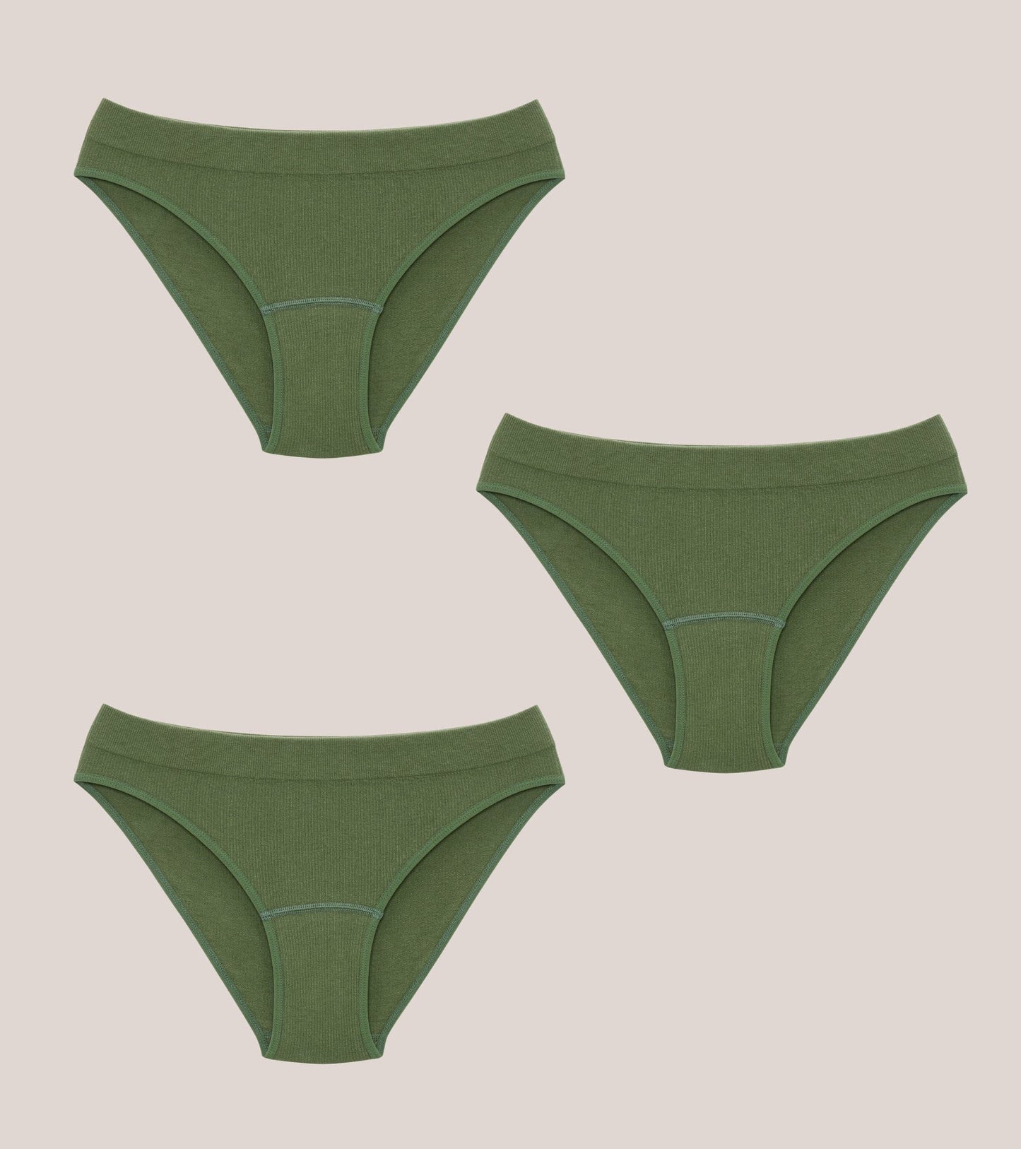 Seamless Ribbed Brief Pack green - 3 pcs