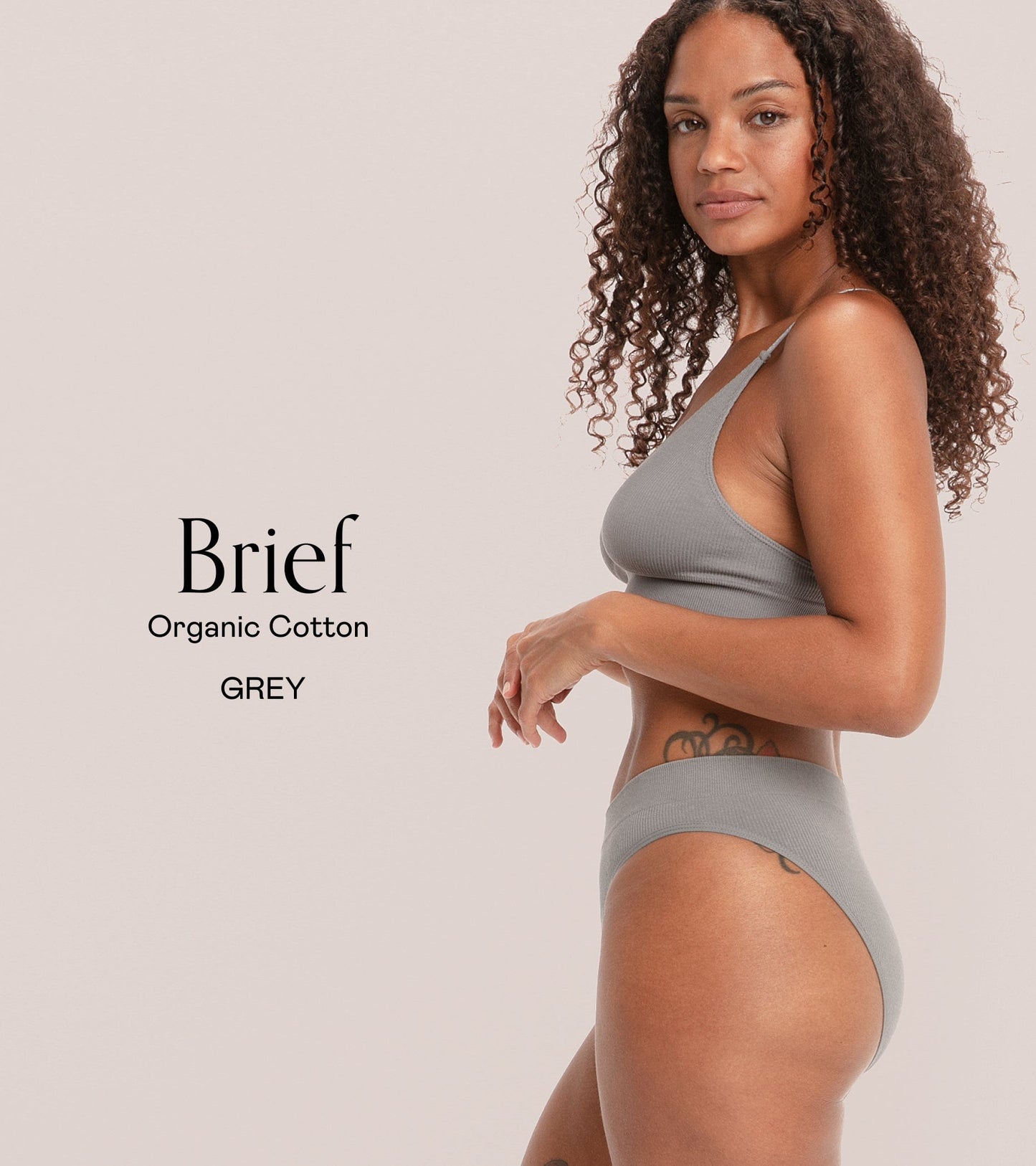 Seamless Ribbed Brief Pack grey - 3 pcs