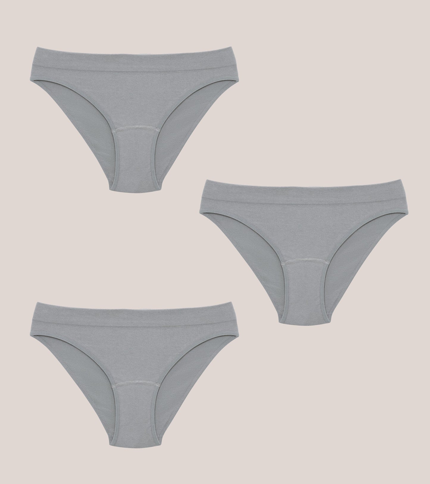 Seamless Ribbed Brief Pack grey - 3 pcs