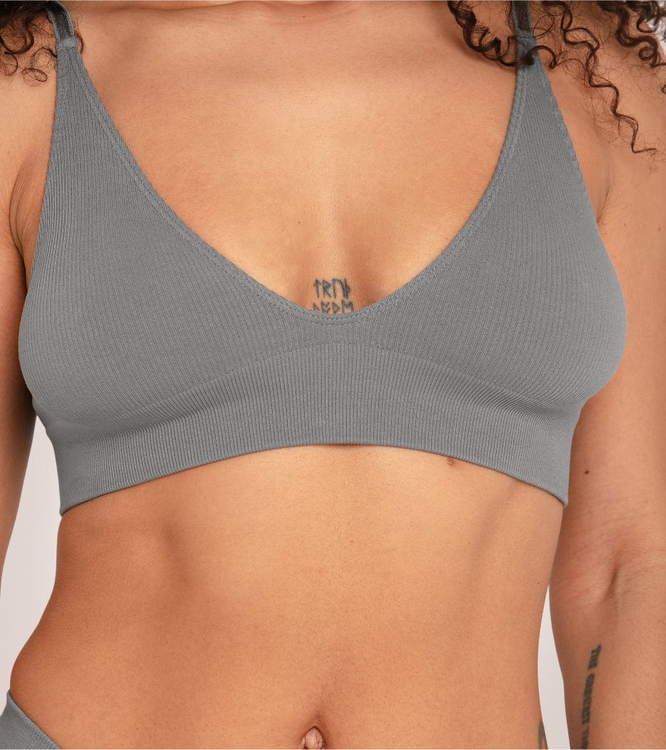 Seamless Ribbed sujetador - Gris