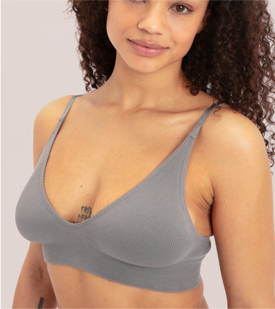 Seamless Ribbed bra - Graphite