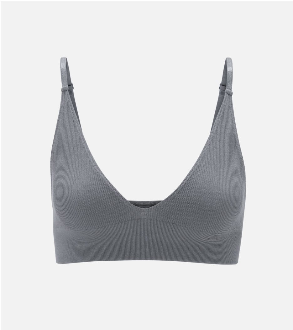 Seamless Ribbed bra - Graphite